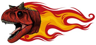 Dinozor carnosaur baş sanat vektör çizimi tasarımı