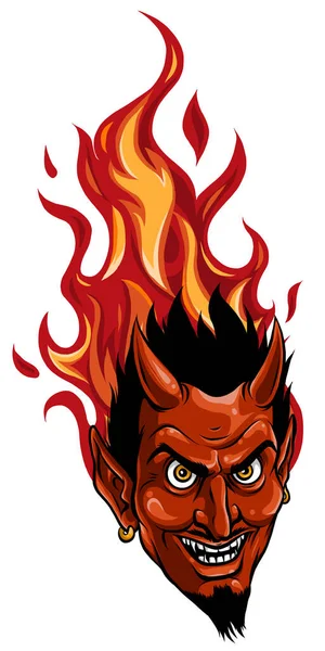 Image vectorielle graphique d'une tête de mascotte de démon ou de diable — Image vectorielle