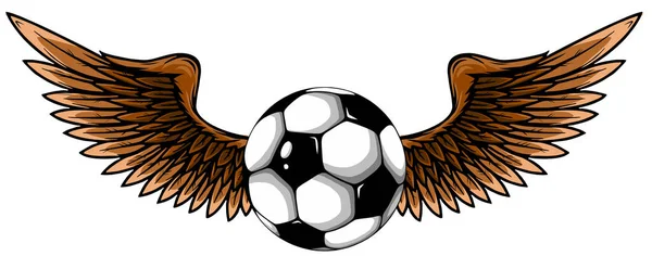 Voetbal bal met vleugels embleem voetbal ontwerp vector — Stockvector