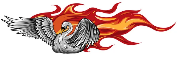 Διάνυσμα Λογότυπο Εικονογράφηση Fire Swan Βαθμίδα πολύχρωμο στυλ. — Διανυσματικό Αρχείο