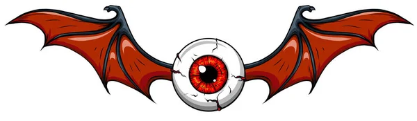 Ilustración vectorial del diseño del globo ocular volador del tatuaje — Vector de stock