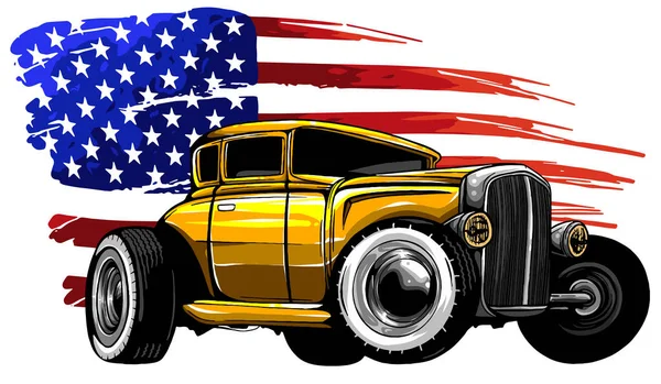 Desenho gráfico vetorial de um carro muscular americano — Vetor de Stock