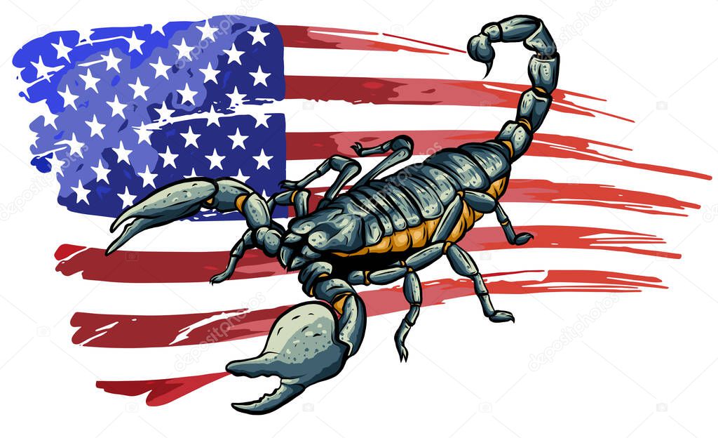 realistic scorpion cartoon vector illustration design art