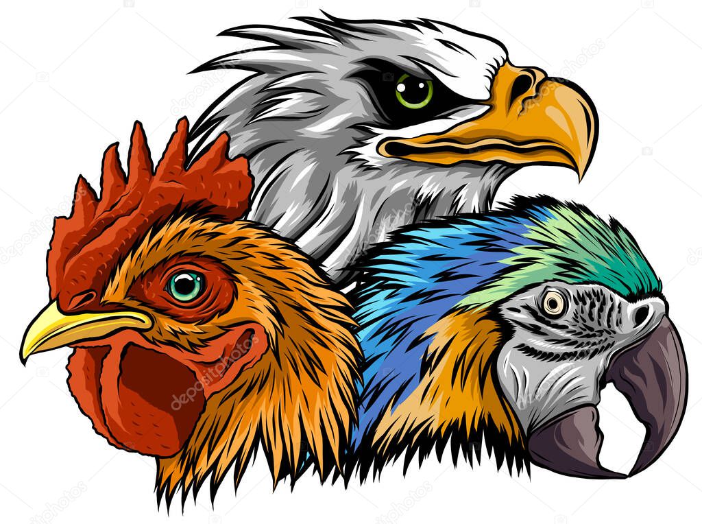 Eagle Mascot Logo Design Vector Template, Modern Illustration for E sports Logo