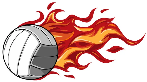 Projeto da ilustração do vetor dos desenhos animados da bola flamejante do voleibol —  Vetores de Stock