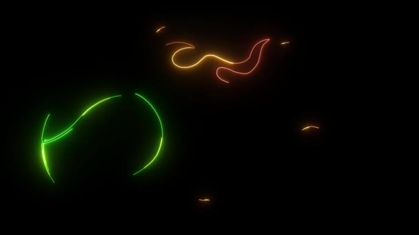 Uma bola de tênis em chamas digital neon vídeo — Vídeo de Stock