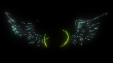 Kanatlı gerçekçi tenis topu dijital neon video