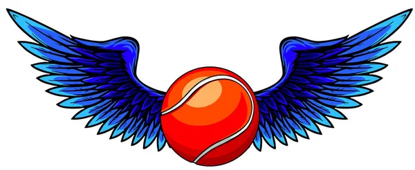Крилатий значок з тенісним м'ячем Векторні ілюстрації — стоковий вектор