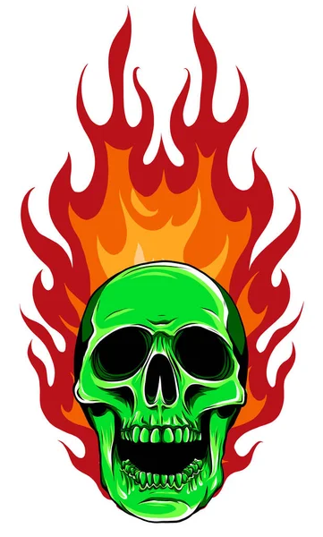 Kafatasının ateş ateşiyle düşüşünün vektör çizimi