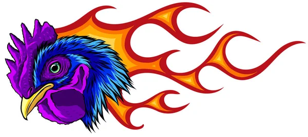 Rooster hot chicken esport logo mascot template vector illustration — Stock Vector