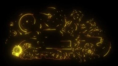 Car Spares Çerçeve ve parça dijital neon video