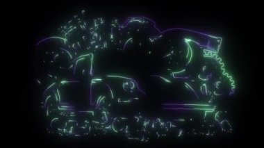 Car Spares Çerçeve ve parça dijital neon video