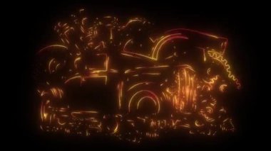 Car Spares Çerçeve ve parça dijital neon video