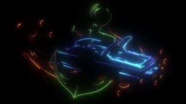 spiker ve tekneler dijital neon video