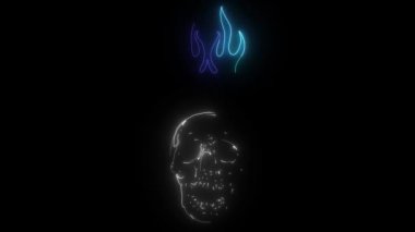 Alevli Kurukafa Dijital neon video