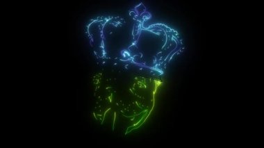 Siyah arka planda tacı olan Pug Dog.