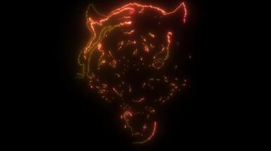 Bıyıklı bir Tiger Head 'in maskot videosu.