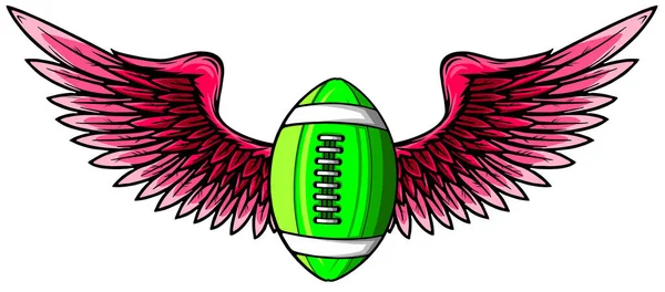 Американський футбольний аеростат з іконою для крил — стоковий вектор