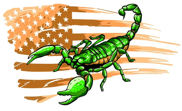 A ilustração mostra um escorpião selvagem. vetor — Vetor de Stock