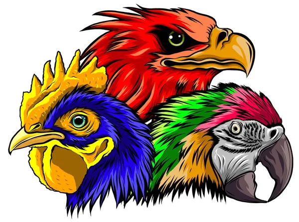 Loro cabeza vector ilustración logo icono arte — Vector de stock