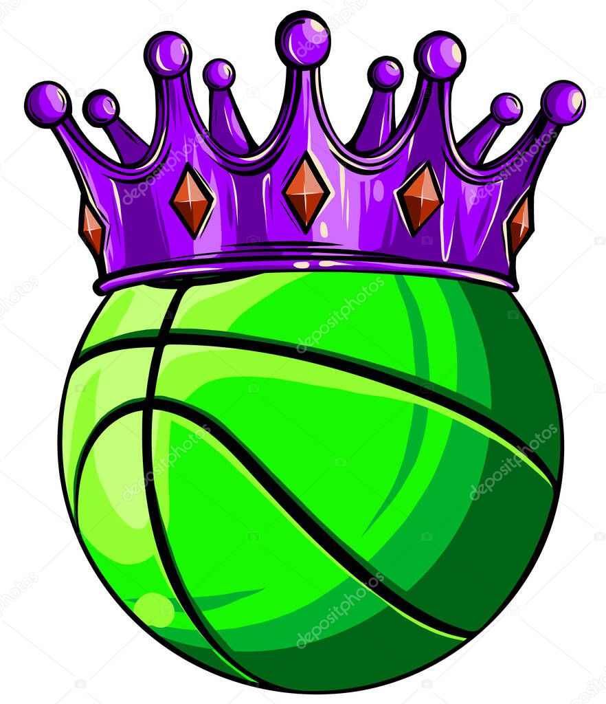 King basket ball in a cartoon chair