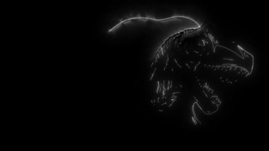 Dinozor allosaurus baş dijital neon video