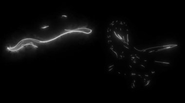 Dinozor triceratops dijital neon videonun başı