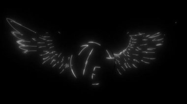 Uzun kanatlı voleybol logosu dijital neon video