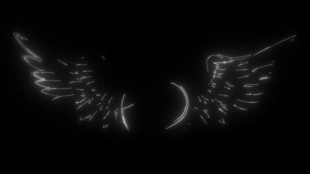 Realistic tennis ball with wings digital neon video