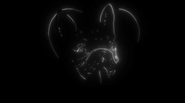 Sevimli köpek yavrusu kalp dijital neon videosunda