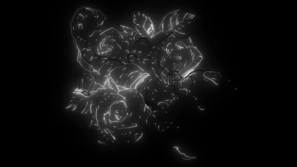 Schorpioen in een decoratief kader van rozen. — Stockvideo