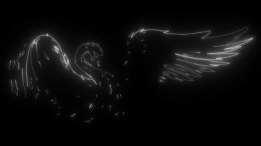 Kuğu. dijital neon video canlandırması