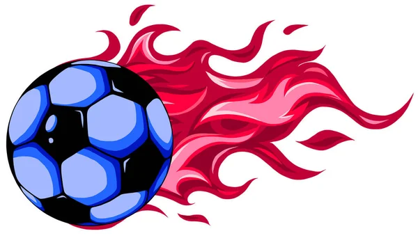 Voetbal op brand vector illustratie ontwerp — Stockvector
