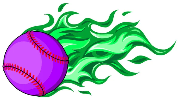 Beisebol com chamas em fundo branco ilustração vetorial —  Vetores de Stock