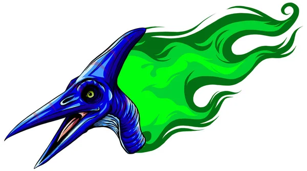Vector illustratie pteranodon met vlam. ontwerpkunst — Stockvector