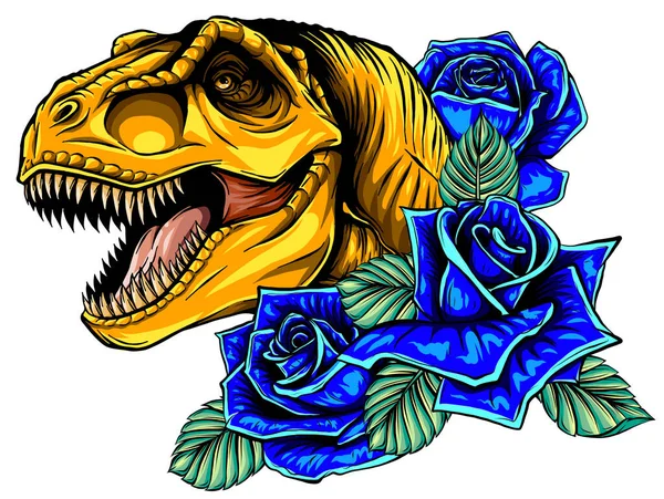 Dinosaurus tyrannosaurus rex huvud konst vektor illustration design — Stock vektor