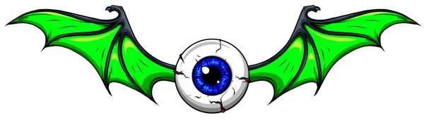 Ilustração vetorial do design do Tattoo Flying Eyeball —  Vetores de Stock
