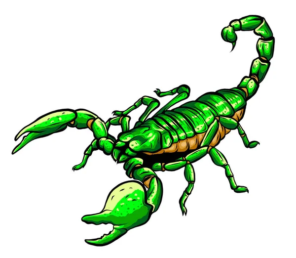 Векторная татуировка Скорпиона - изящное изображение скорпиона, знак гороскопа — стоковый вектор
