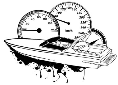 graphics Speed boat race vector illustration art clipart
