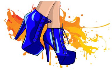 Arka planda Amerikan bayrağı olan vektör çizmeleri