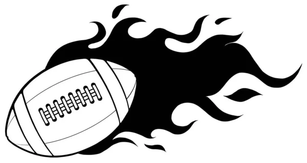 Pelota de fútbol americano en blanco y negro vector — Vector de stock