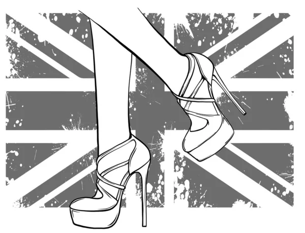 Elegant sexy women high heel shoe vector isolated vector illustration — Stock Vector