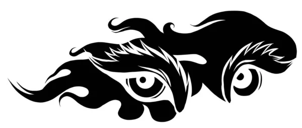 Зверь глаза черный силуэт логотип иконки векторной иллюстрации дизайн — стоковый вектор