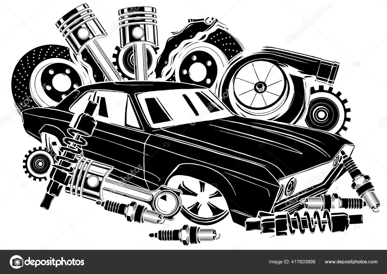 Car Engine 2d Vector Animation Stock Vector (Royalty Free