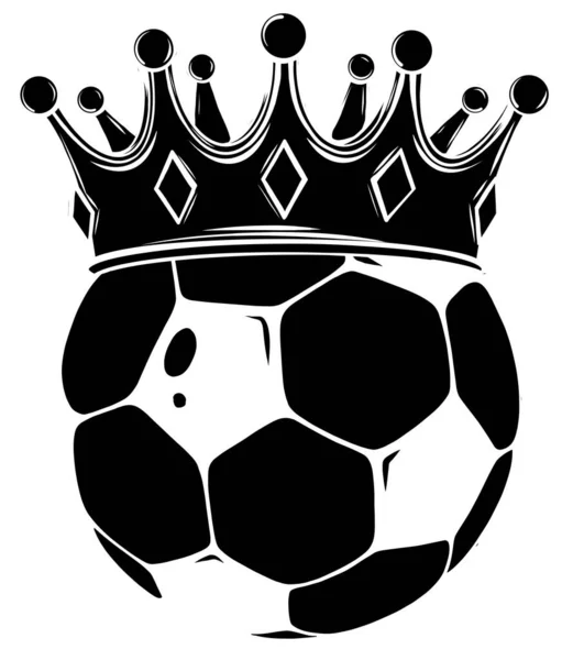 Logotipo de bola de futebol em coroa de ouro, ilustração vetorial —  Vetores de Stock