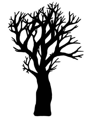 Beyaz arka plan üzerinde izole ağaç vektör. Eps10.