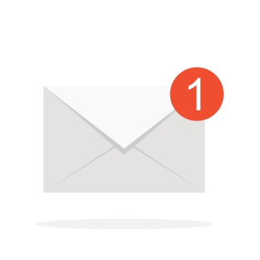 Inbox letter vector icon. Youve got mail clipart