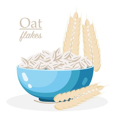 Yulaf gevreği kase vektör çizim 