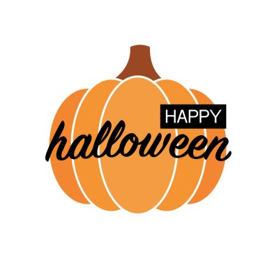 Mutlu Cadılar Bayramı logosu kabak vektör çizim