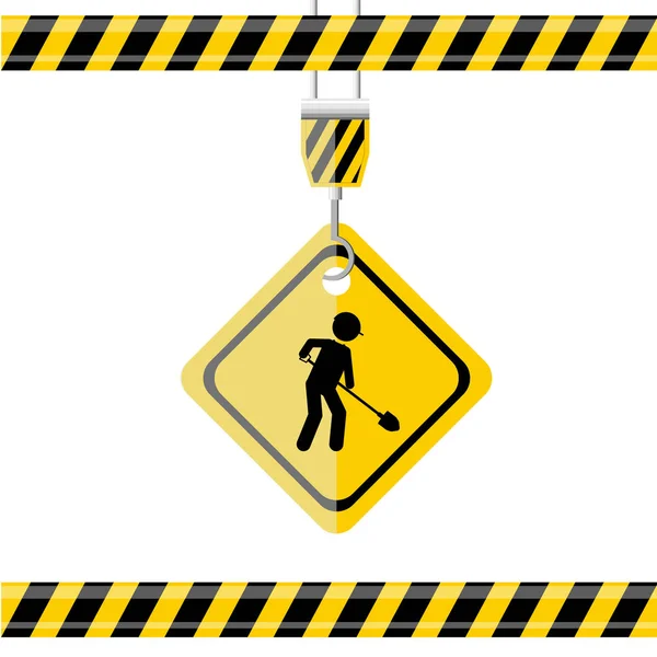 Caution Sign Construction Vector Illustration — Stock Vector